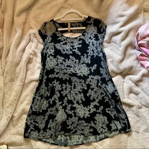 Paisley Floral Shift Dress w/ Pockets